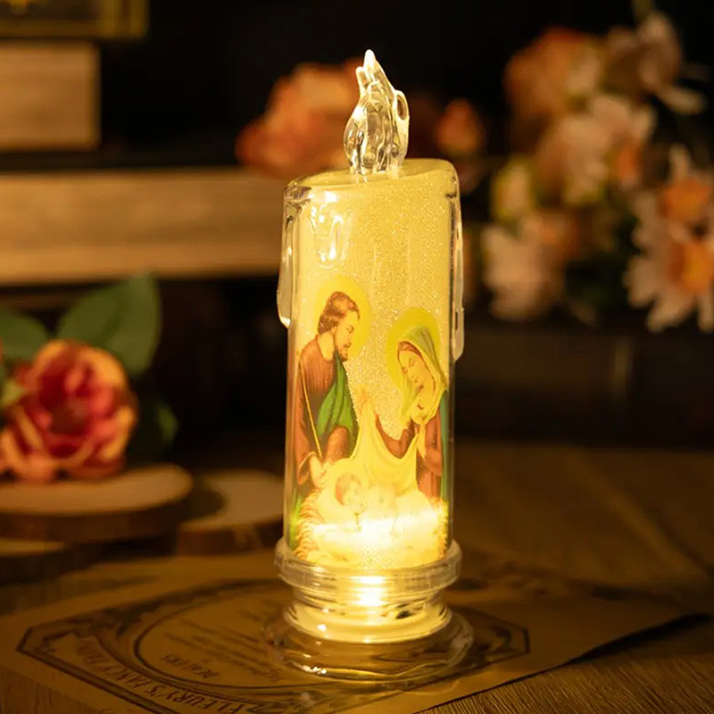 Lighting Decoration Ideas - Светодиодная лампа-свеча Иисуса Девы Христа, романтическая