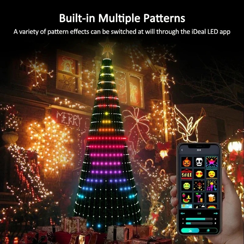 Lighting Christmas Decor - Рождественские гирлянды-звезды RGB LED с Bluetooth-управлением