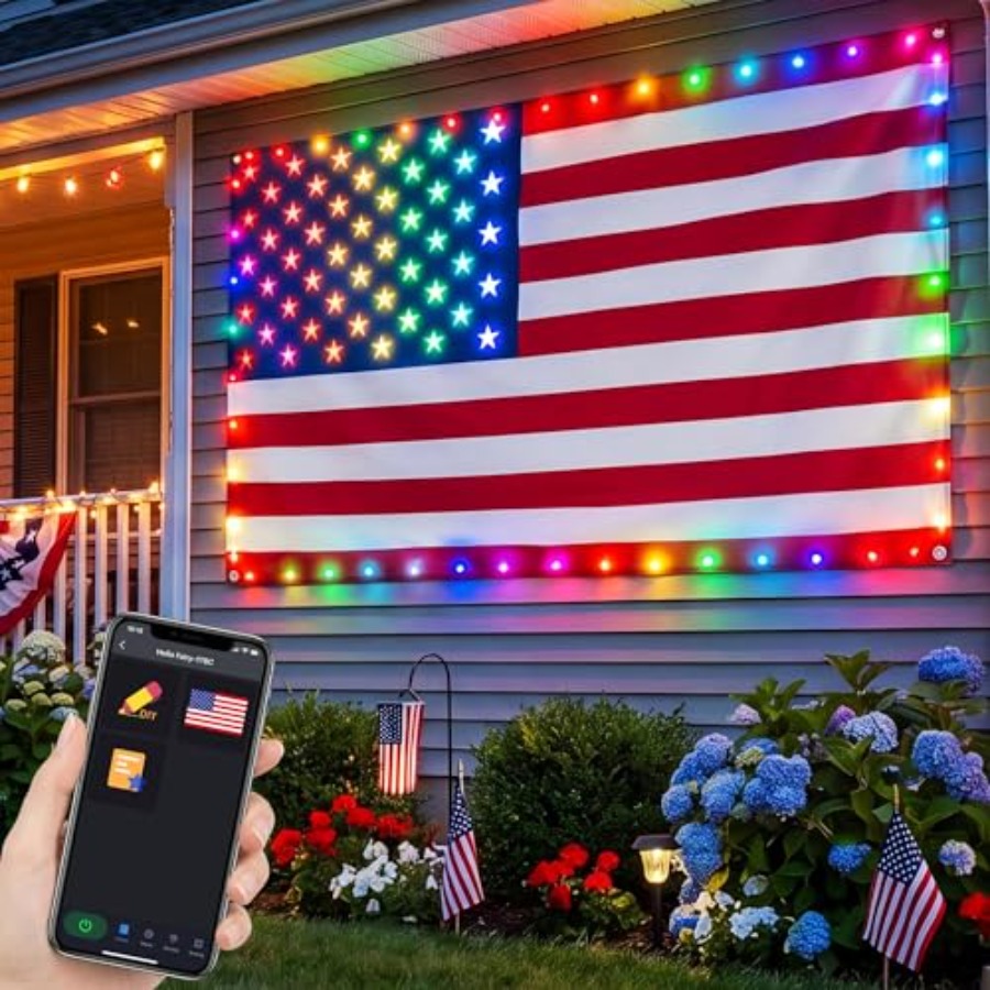 Умный светящийся флаг США 3x5  – обзор и цена Up Lighting Decor